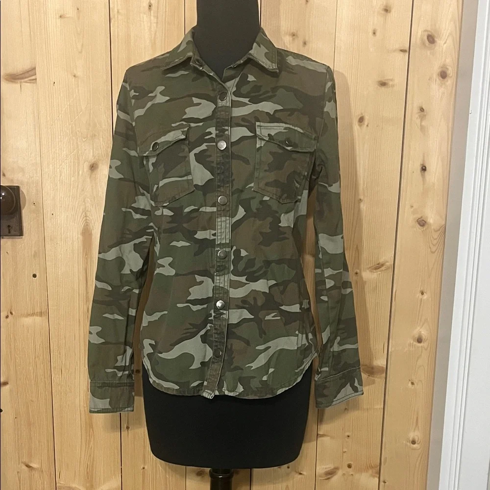 Camouflage Button-Down Utility Shirt - Green Camo - Picture 1 of 5
